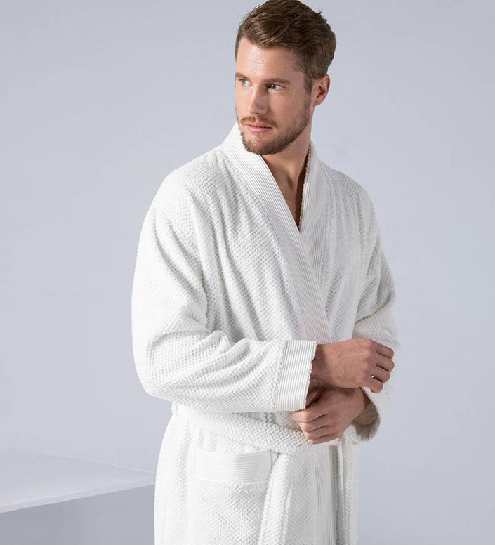 Light Grey Terry NUA Cotton Towelling Dressing Gown